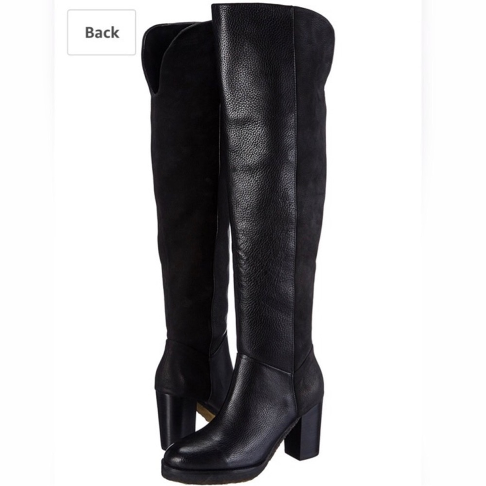 Liebeskind black Over the Knee Suede & Leather heeled Boots womens 37 - 6.5